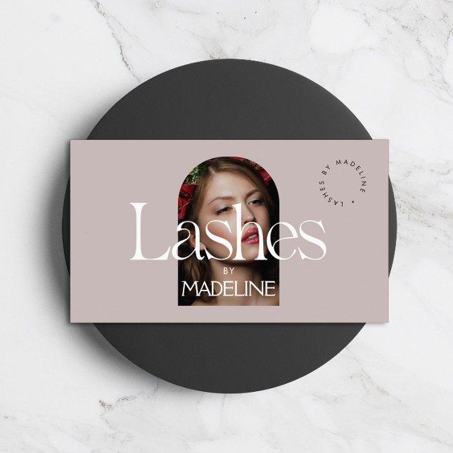 Carte De Visite Éditorial Chic Texte Lashes Blush Mauve (Créateur téléchargé)