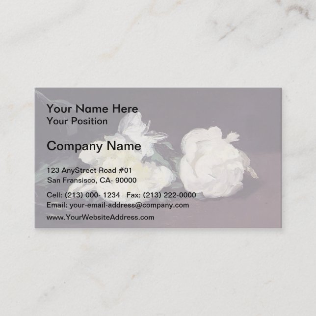 Carte De Visite Edouard Manet - Branche des Peonies Blanches et de (Devant)