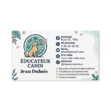 Éducateur Canin Minimaliste et Personnalisable
