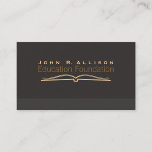 Carte De Visite Education Livre ouvert Suede Brown Look