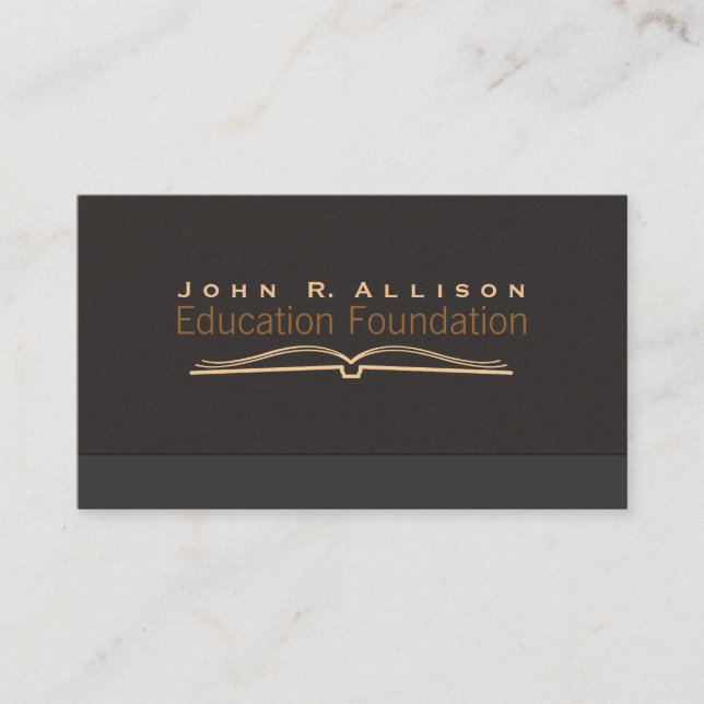 Carte De Visite Education Livre ouvert Suede Brown Look (Devant)