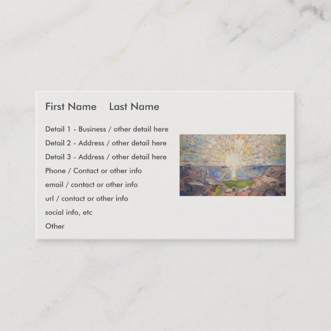 Carte De Visite Edvard Munch Peinture murale Le Soleil (Solen) (19 (Devant)
