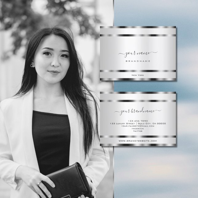 Carte De Visite Effet argent exceptionnel Professionnel et moderne (Créateur téléchargé)