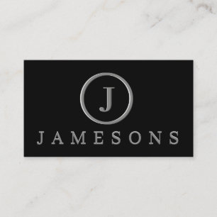 Carte De Visite Effet bossé minimaliste du logo monogramme en arg