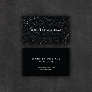 Carte De Visite Effet de Parties scintillant noire chic moderne   