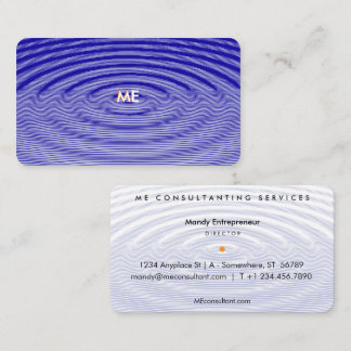 Carte De Visite Effet de vague de ripple minimaliste bleu marine s