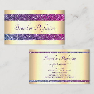 Carte De Visite Effet d'or extravagant Sparkle de Parties scintill