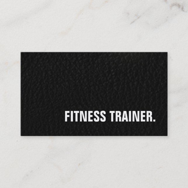 Carte De Visite Effet en cuir Unique Spécial Gris Fitness Trainer (Devant)