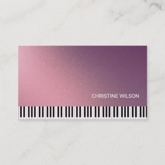 Carte De Visite effet métallique de pianiste FAUX