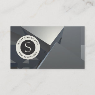 Carte De Visite effet métallique et géométique avec logo d'entr