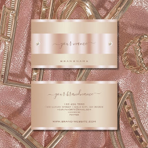 Carte De Visite Effet or Rose très élégant avec de minuscules d