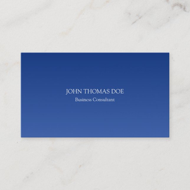 Carte De Visite Effet Professionnel Blue Simple Gradient Hombre (Devant)