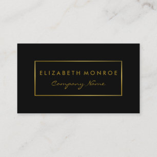 Carte De Visite Effet simple Black & Gold Foil