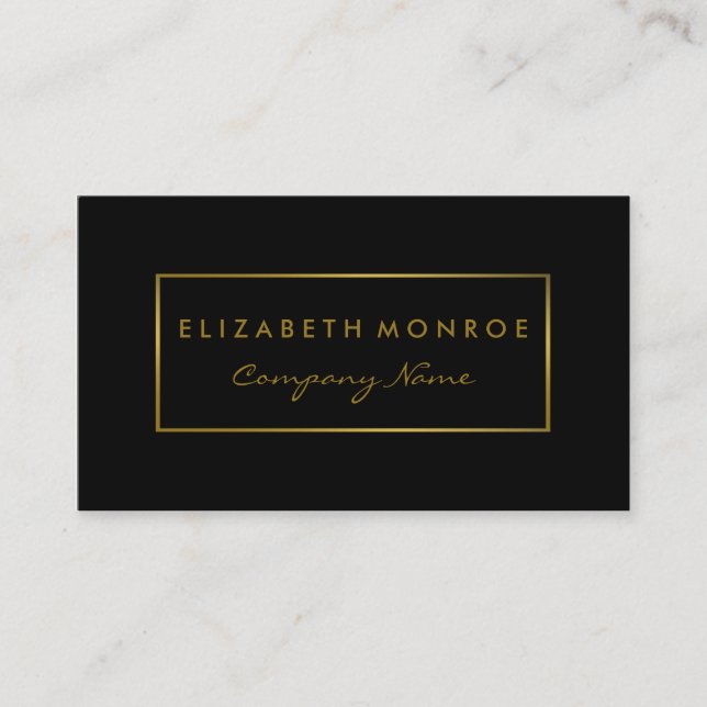Carte De Visite Effet simple Black & Gold Foil (Devant)