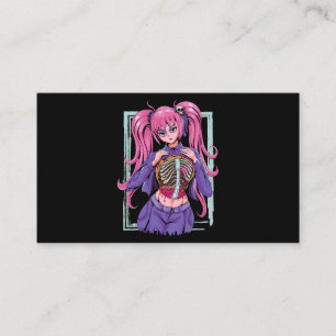 Carte De Visite Éffrayant Anime Girl Waifu Halloween Pastel Goth O