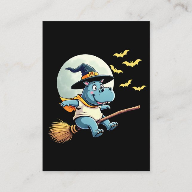 Carte De Visite Éffrayant Pastel Halloween Baby Moo Deng Hippo (Devant)