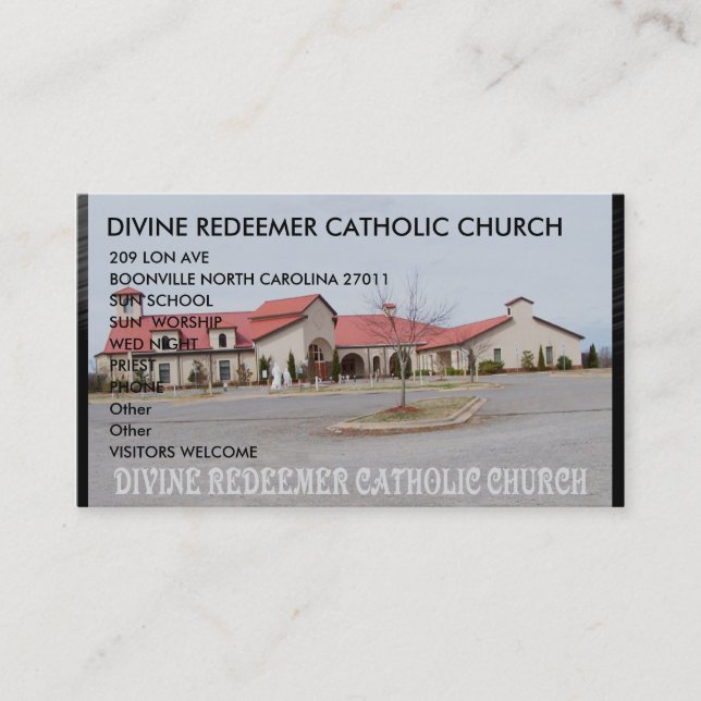 CARTE DE VISITE , ÉGLISE CATHOLIQUE DE RÉDEMPTEUR DES AFFAIRES (Devant)