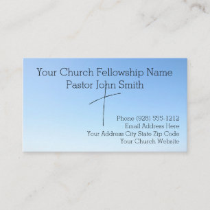 Carte De Visite Église chrétienne Abstraite de la Croix du Ciel Bl