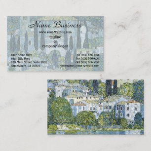 Carte De Visite Église vintage Klimt dans le paysage de Cassone Ar