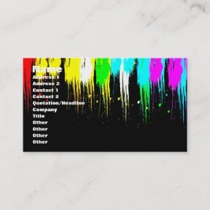 Carte De Visite Égouttement vintage de peinture des années 1980 