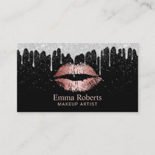 Carte De Visite Égouttements roses de parties scintillantes