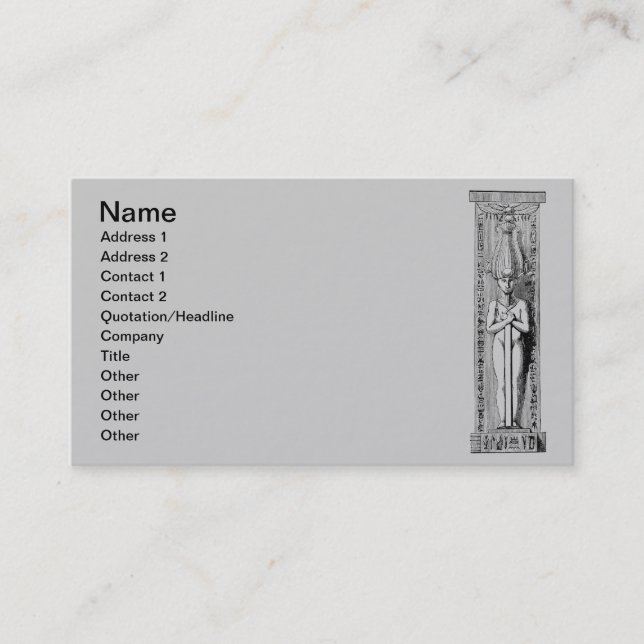 Carte de visite égyptien des hiéroglyphes (Devant)