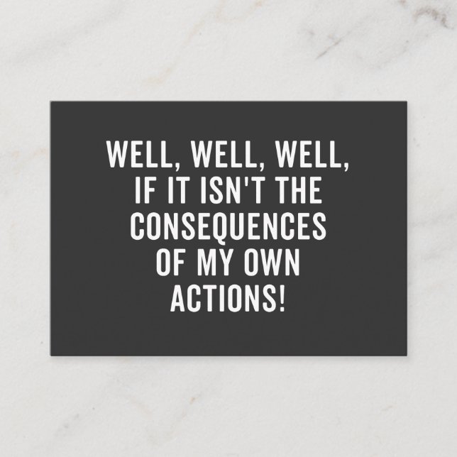 Carte De Visite Eh bien, si ce n'est pas les conséquences (Devant)