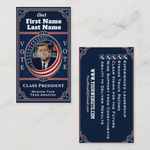 Carte De Visite Élection politique du président de classe