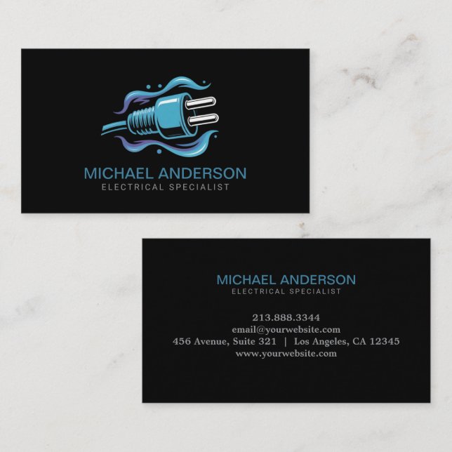 Carte De Visite Electrical Contractor Electrician Professional   (Devant / Derrière)