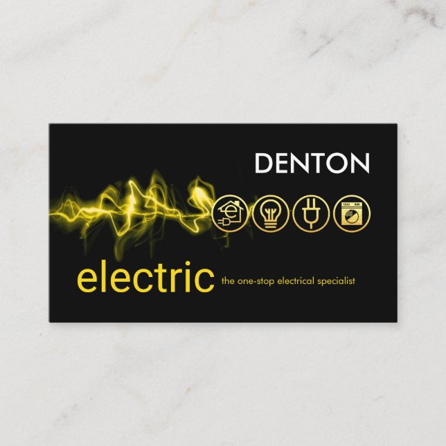 Carte De Visite Electrical Lightning Powers Electric Icons (Devant)