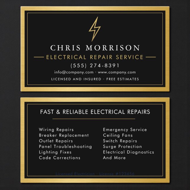 Carte De Visite Electrical Repair Services (Créateur téléchargé)