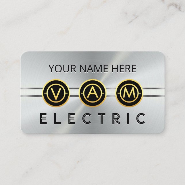 Carte De Visite Electrical Symbol Icons Silver Layer (Devant)