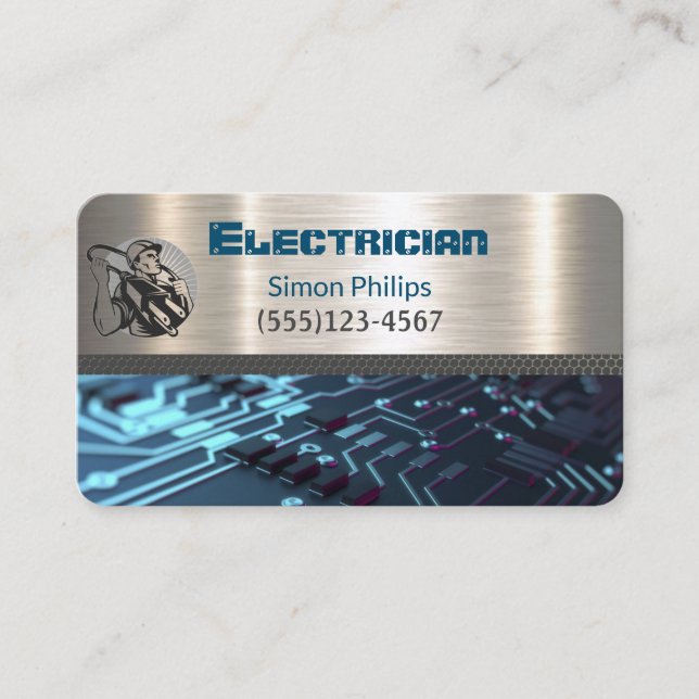 Carte De Visite Electrician Metal Handyman Business card (Devant)