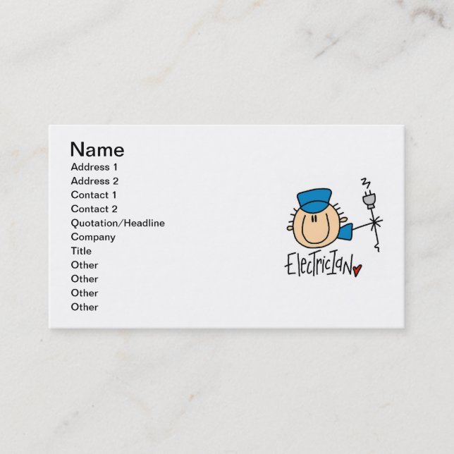 Carte De Visite Électricien (Devant)