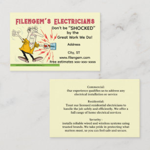 Carte de visite "Électricien"