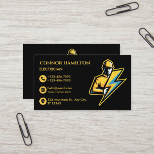 Carte De Visite Electricien Cool moderne et tendance à la foudre