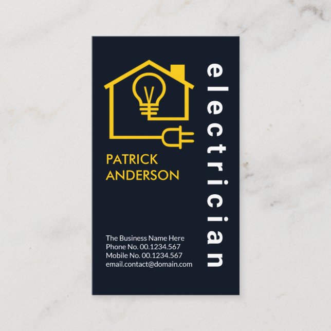 Carte De Visite Électricien de circuit électrique à domicile (Devant)