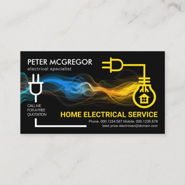 Carte De Visite Électricien de foudre de circuit électrique créati (Devant)