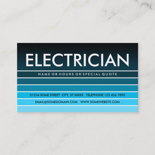 Carte De Visite ÉLECTRICIEN DE PORTE Bleue (Devant)