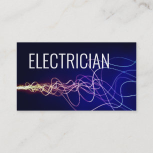 Carte De Visite Électricien Électrique Bleu Gradient