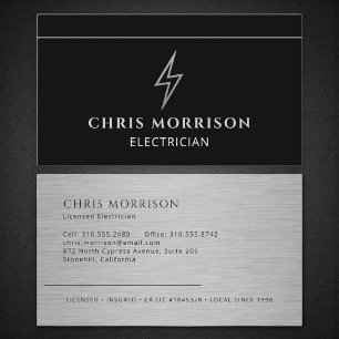 Carte De Visite Électricien Entreprise Électrique Métallique