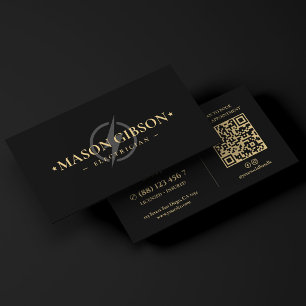 Carte De Visite Électricien Logo de l'entrepreneur électrique noir