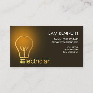 Carte De Visite Électricien minimaliste élégant en or