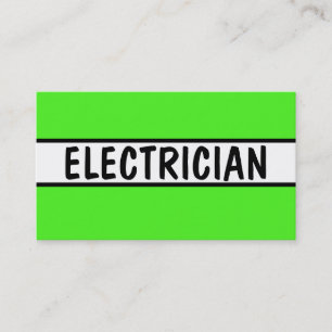 Carte De Visite Électricien Neon Green