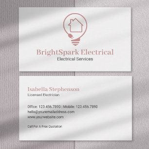 Carte De Visite Électricien Professionnel Minimaliste Moderne