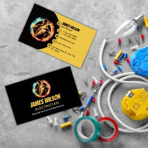 Carte De Visite Electricien professionnel moderne et personnalisab