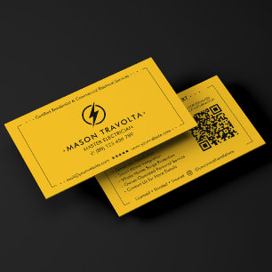 Carte De Visite Électricien résidentiel maître moderne jaune