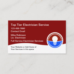 Carte De Visite Électricien Services Électriques Modernes