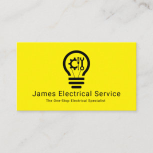 Carte De Visite Électricien Simple Minimaliste Ampoule Électrique