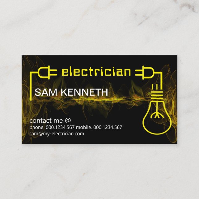 Carte De Visite Électrification de l'ampoule de la prise d'aliment (Devant)